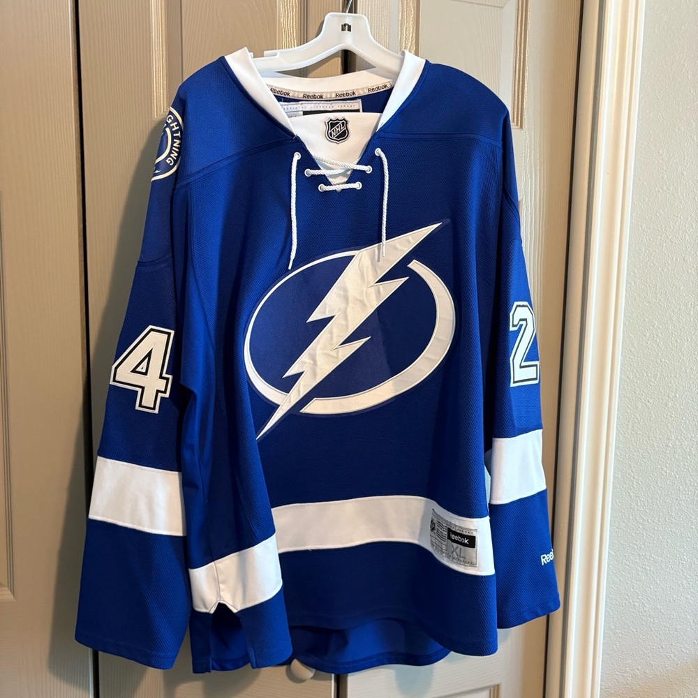 Reebok Blue and White Lightning Jersey